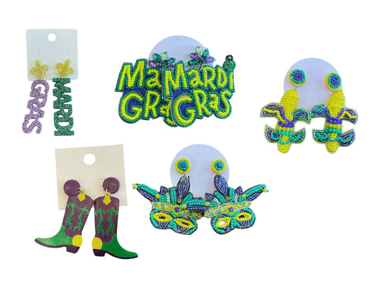 Mardi Gras Earrings